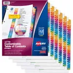 Avery Customizable Table of Contents Ready Index Multicolor Dividers 26-Tab A to Z 11 x 8.5 6 Sets