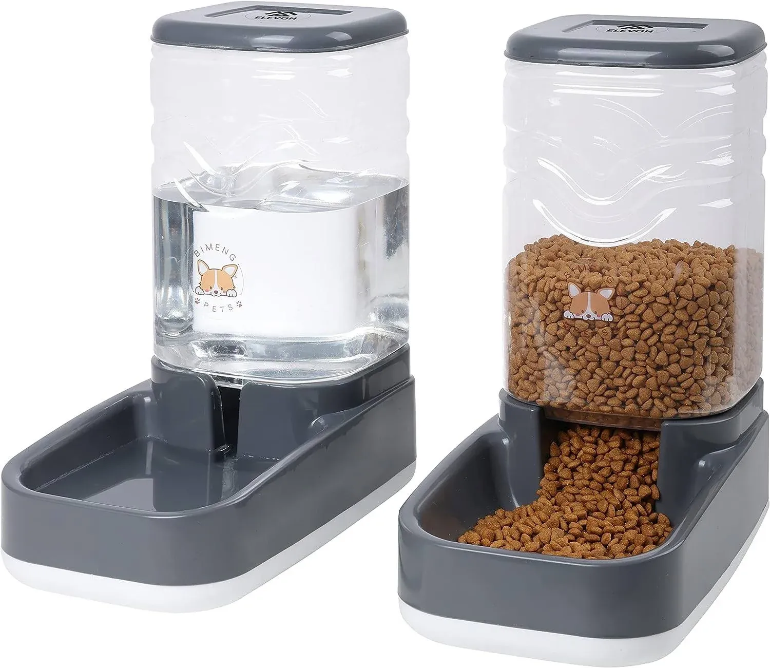  Automatic Pet Feeder and Water Dispenser Set, Dog Cat Water Feeder&amp;Food Feeder