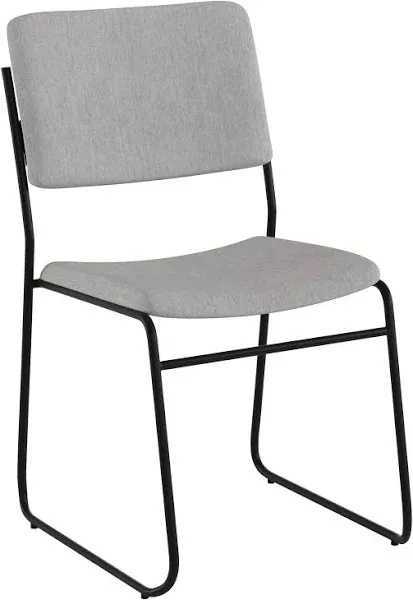 Flash Furniture 500 lbs Capacity Hercules Series High Density Fabric Stacking Chair with Sled Base, Gray