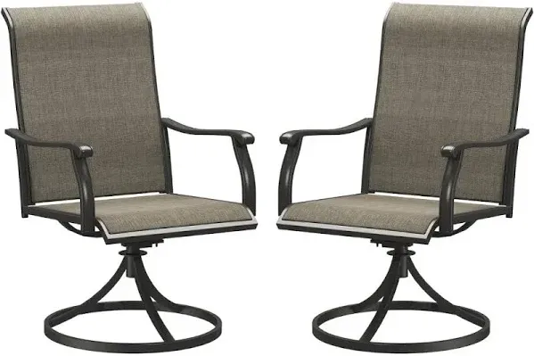 Phi Villa Swivel Patio Outdoor Dining Chairs (Set of 2)