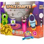 Craftikit® 20 Award-Winning Space Arts and Crafts for Kids - 20 Simple All-Inclusive Fun Toddler Craft Kit for Kids, Organized Crafts for Toddlers Ages 3-10, Galaxy-Themed Kids Craft Activities