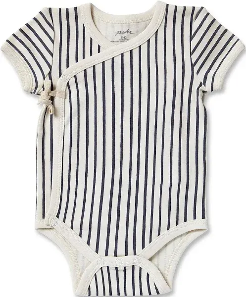 Pehr Stripes Away Organic Cotton Wrap Bodysuit