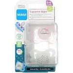 Mam, Supreme Night Pacifier, 0-6 Months, Pink/Clear, 2 Count