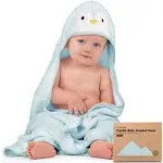 KeaBabies Cuddle Organic Bamboo Baby Hooded Towel - Penguin