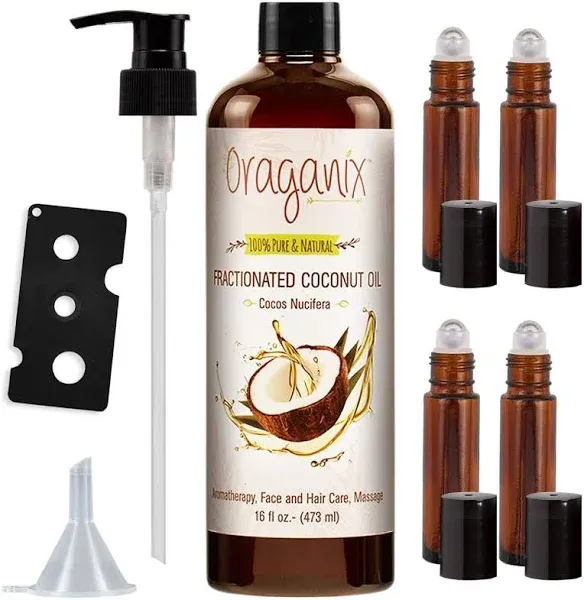 Oraganix Fractionated Coconut Oil 100% Pure & Natural Carrier Oil for Essential Oils