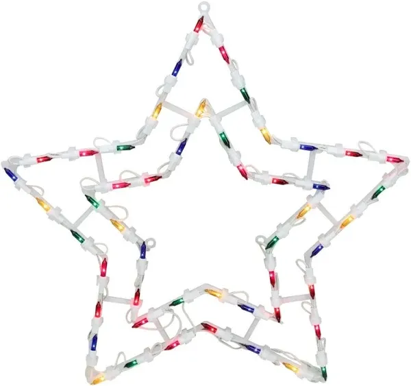 18" Lighted Star Christmas Window Silhouette Decoration