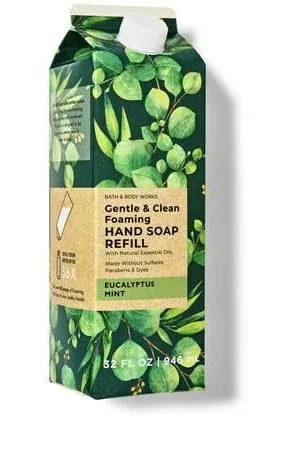 Bath + Body Works Eucalyptus Mint Soap Refill - XL Size - 32 ounce Foaming Hand Soap Refill - Compatible with all Bath & Body Works Gentle Foaming Hand Soap Bottles, Green