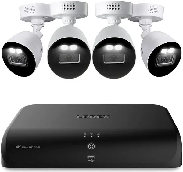 Lorex Fusion 4K 8MP 12 Camera Capable 2TB Wired DVR System Indoor/Outdoor Bullet Cameras