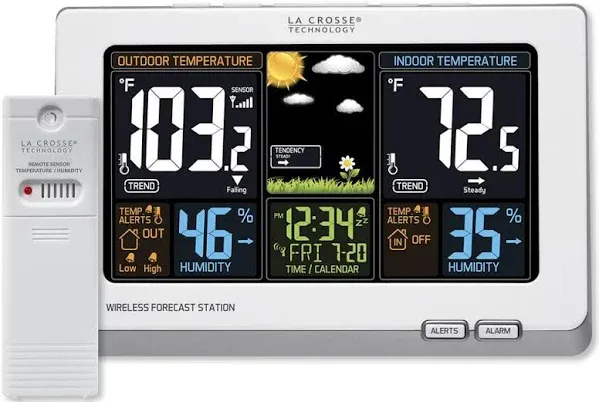 La Crosse Technology Wireless Atomic Digital Color Forecast Station with Alerts