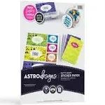 Astrodesigns Sticker Paper Labels | Inkjet/Laser Printers | 8.5 x 11 | White | 15/Pack