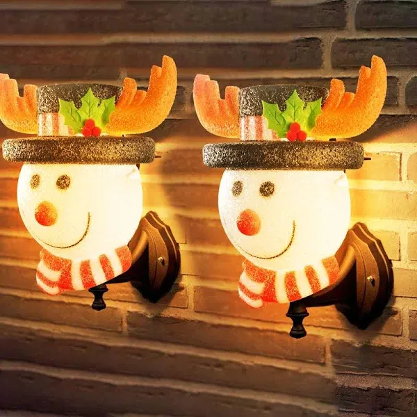 MAOYUE 2 Pack Christmas Snowman Porch Light Covers