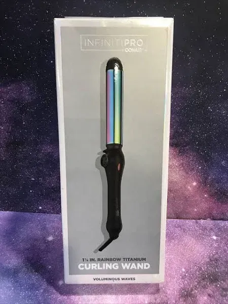 Infiniti Pro by Conair Rainbow Titanium 1 1/4 Curling Wand Rainbow Finish