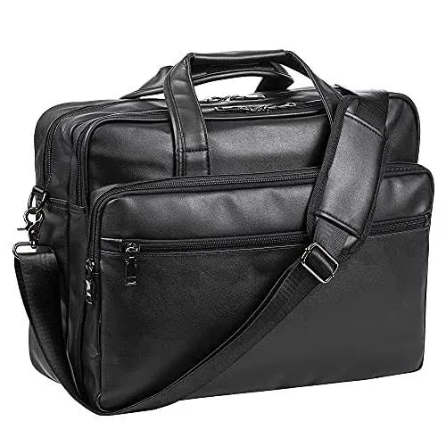 seyfocnia Men's Leather Laptop Bag