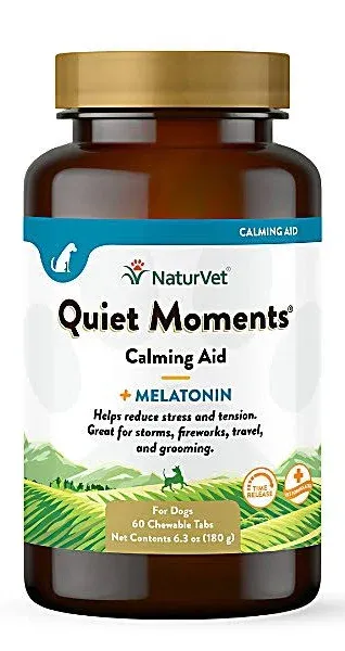 NaturVet QUIET MOMENTS CALMING AID DOG Stress Relief Chewable Tablet 60 Count