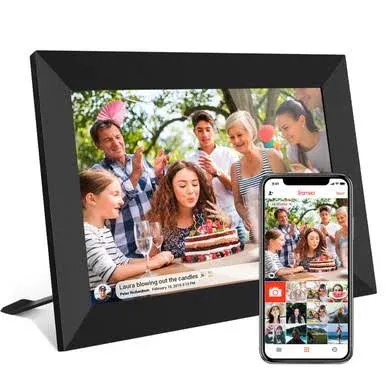 Frameo 10.1 inch Smart WiFi Digital Photo Frame 1280x800 IPS LCD Touch Screen, Auto-Rotate Portrait and Landscape, Built in 16GB Memory, Share Moments