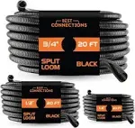 Best connections (1/4" x 20 ft) (1/2" x 20 ft) (3/4" x 20 ft) Assorted Split Wire Loom Flex-Guard Convoluted Tubing – Protective Split Cable Sleeves