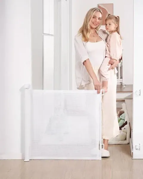 Likzest Retractable Baby Gate, Mesh Baby and Pet Gate 33&#034; Tall, Extends up to 55