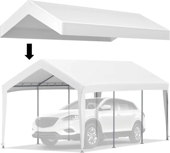 VEVOR 10 x 20 ft Carport Replacement Canopy Cover