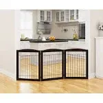 Pawland Freestanding Foldable Wire Dog Gate, Espresso, 3 Panel