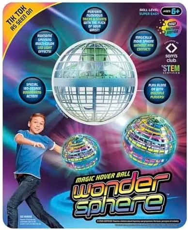 Wonder Sphere Magic Hover Ball Rainbow Edition with LED Lights