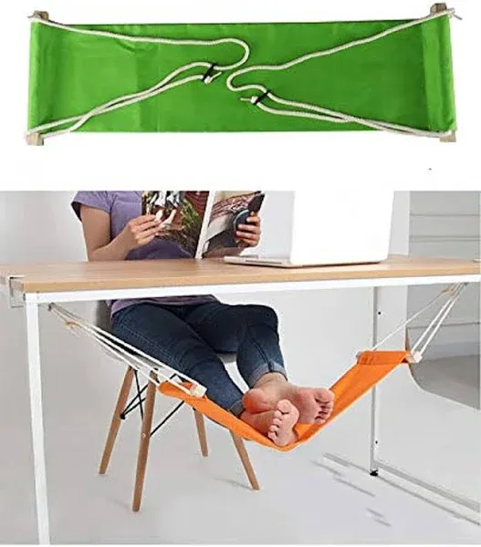 Home-organizer Tech Portable Adjustable Foot Hammock for Corner Desk Black