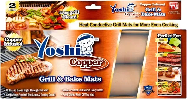 As Seen On TV Yoshi Copper Grill & Bake Mats - 2 pack