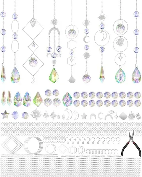 Grm 200pcs Diy Suncatcher Making Kits For Adults Crystal Sun Catchers Crafts With Hooks