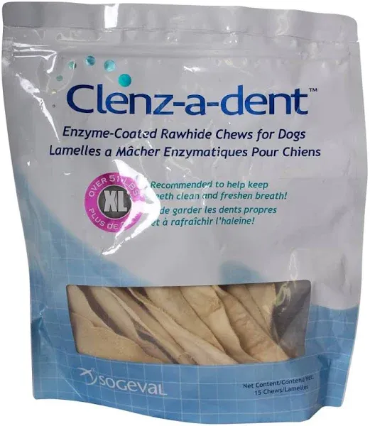 Clenzadent Rawhide Chews for Dogs Large (30 ct)