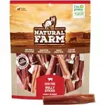 Natural Farm Odor Free Bully Sticks (4 inch, 25 Pack) for Small & Medium Dogs - 100% Beef Chews for Pups, Non-GMO, Grain-Free, Fully Digestible Long