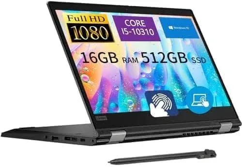 Lenovo ThinkPad L13 Yoga Gen 1 Touchscreen 2 in 1 Laptop, 13.3" FHD(1920 x 1080 ...