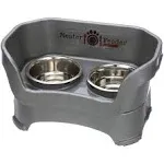 Neater Pets Neater Feeder Deluxe Mess-Proof Elevated Food & Water Bowls for Medium Dogs, Gunmetal