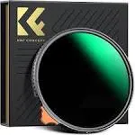 K&F Concept 49mm Variable ND Filter ND2- Nd400 High Definition Nano x Adjustable Fader Neutral Density Lens Filters(HD Nano-X Version)