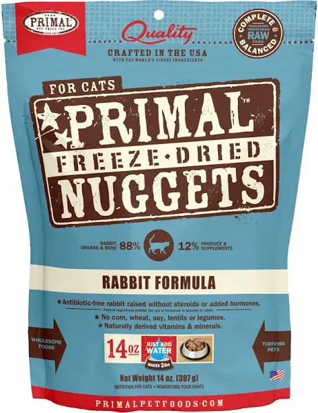 Primal Cat Freeze Dried Food Nuggets Rabbit