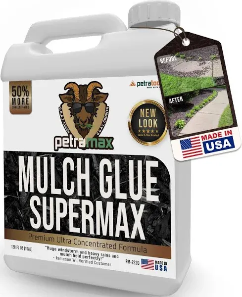 PetraMax Mulch Glue for Landscaping Concentrate Gravel Glue and Gravel Binder Glue, Pea Gravel, Mulch and Rock Glue for Landscaping