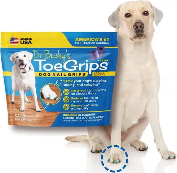 Dr Buzby's toegrips For Dogs Instant Traction on Wood/Hardwood Floors