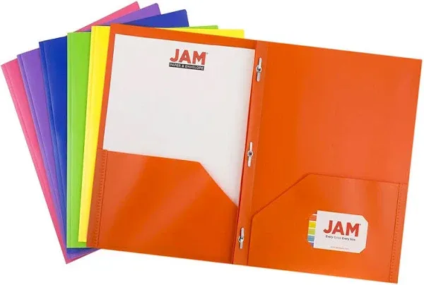 Jam Paper Plastic Pop Folders with Clasps