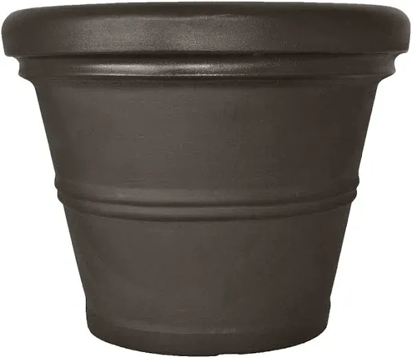 Tusco Products RR20ES Classic Rolled Rim Garden Planter, 20", Espresso