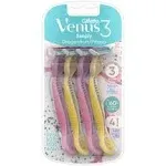 Gillette Female Venus Simply3 Dragonfruit Women's Disposable Razors, 4 Count, Multi-Color