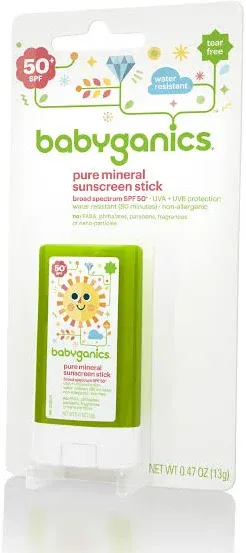 BRAND NEW Babyganics SPF 50 Travel Size Baby Sunscreen Stick (2-count)