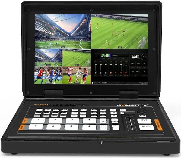 AVMATRIX PVS0403U 4-Channel SDI & HDMI Video Switcher with 10.1" Monitor