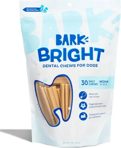 Bark Bright Natural Dental Chew Sticks for Dogs | Bark Large Dog