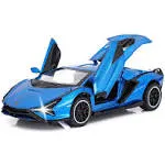 Sasbsc Toy Cars Lambo Sian Fkp3 Metal Model Car with Light and Sound Pull Back Toy Car For Boys Age 3 + Year Old