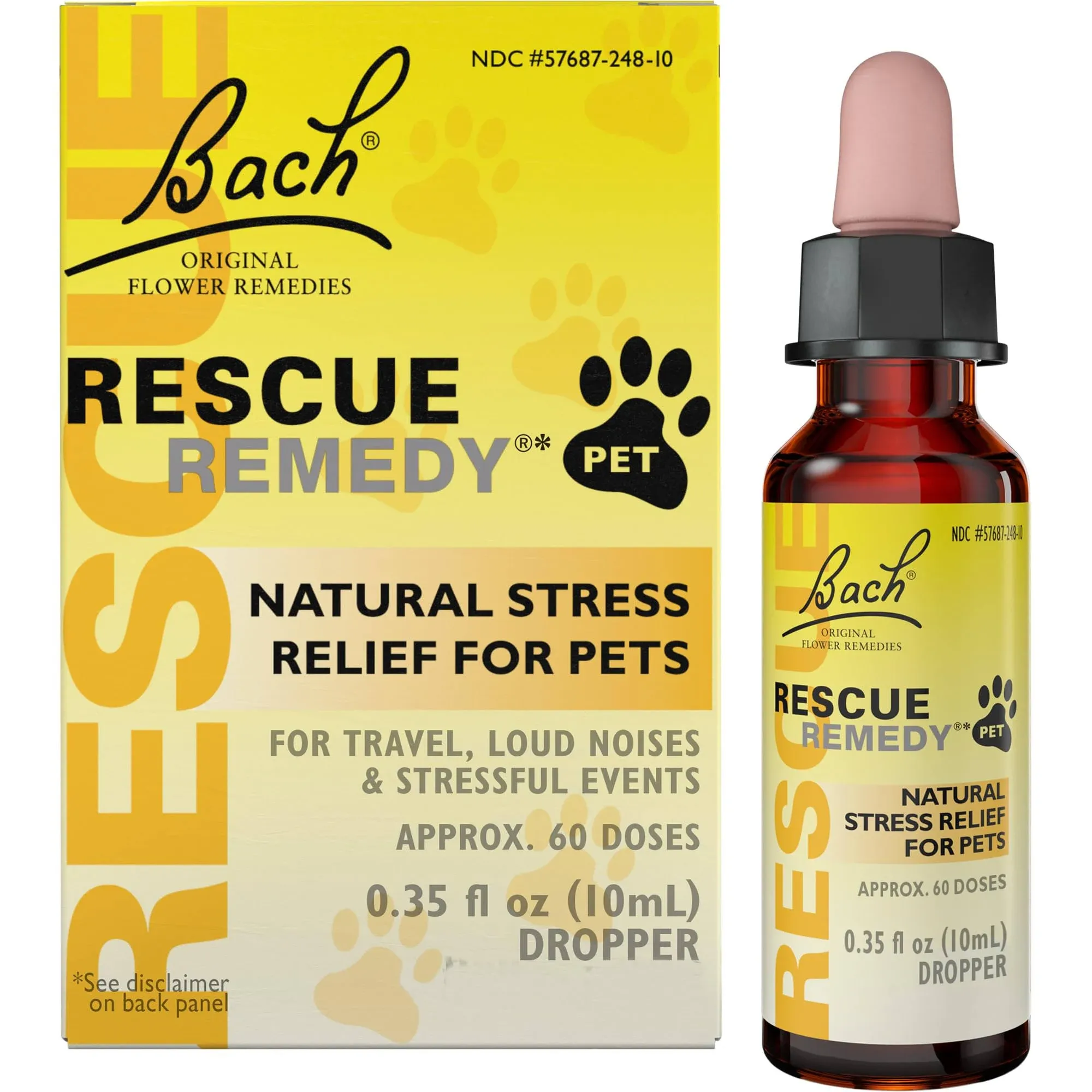 Bach, Original Flower Remedies, Rescue Remedy Pet, Natural Stress Relief, Dropper ...