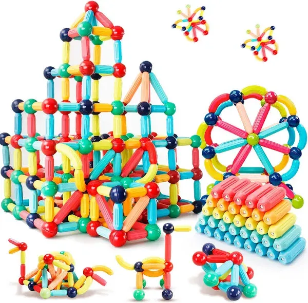 Magnetic Building Blocks Stem Educational Toy for Kids Montessori Learning Sticks and Balls