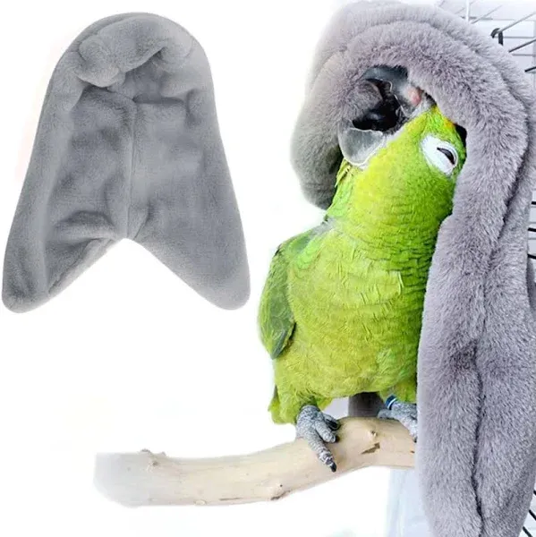 SIMENA Bird Buddy Corner Fleece Bird Blanket Cozy Bird Bed Warmer Parrot House for Cage