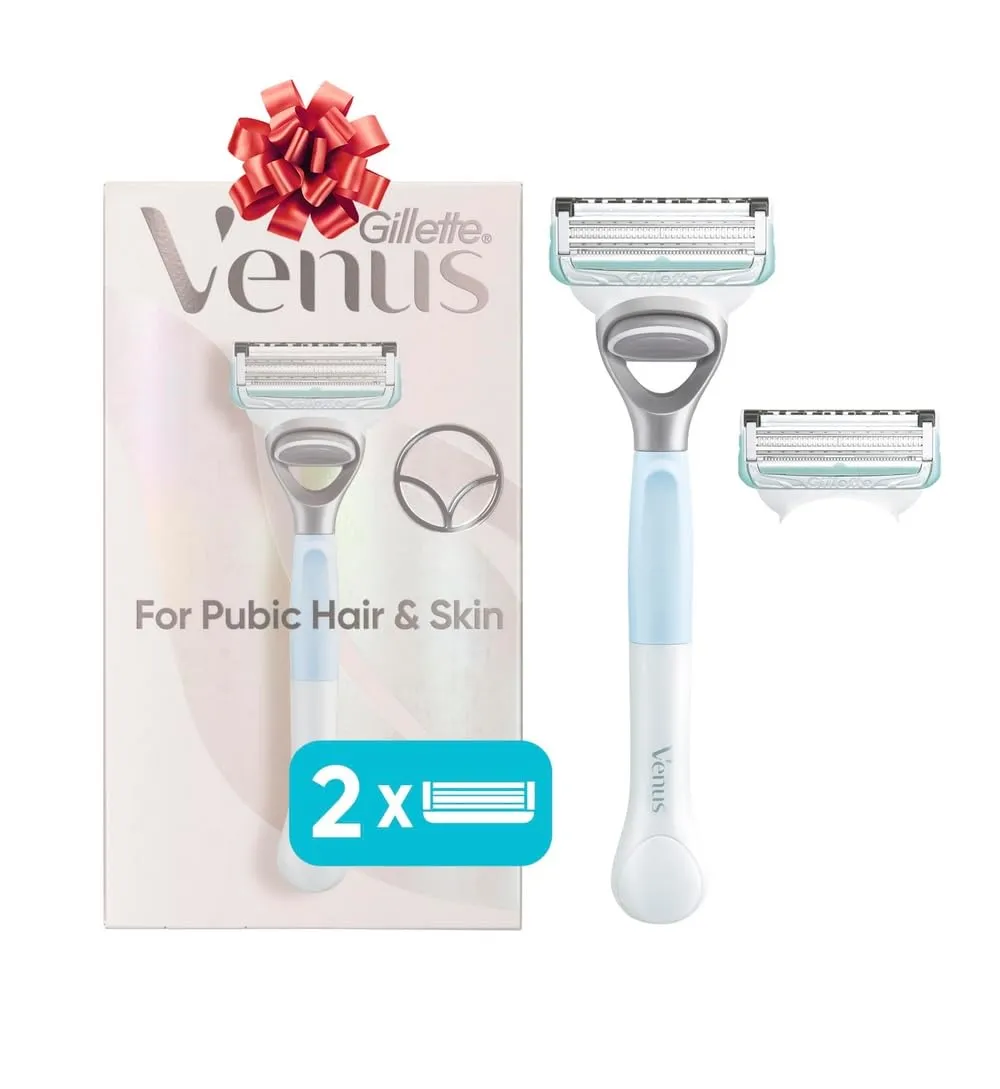 Venus for Pubic Hair and Skin, Women's Razor Handle + 2 Blade Refills