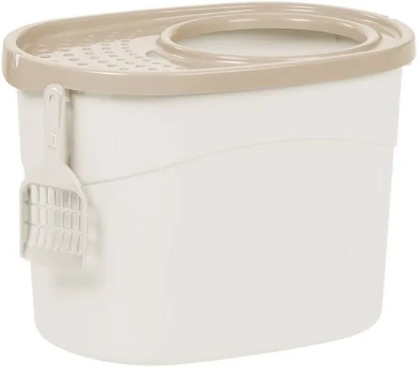 IRIS USA Top Entry Cat Litter Box with Scoop