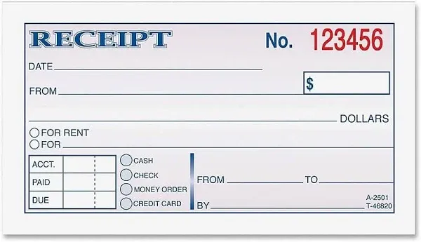 Adams Money/rent Receipt Book