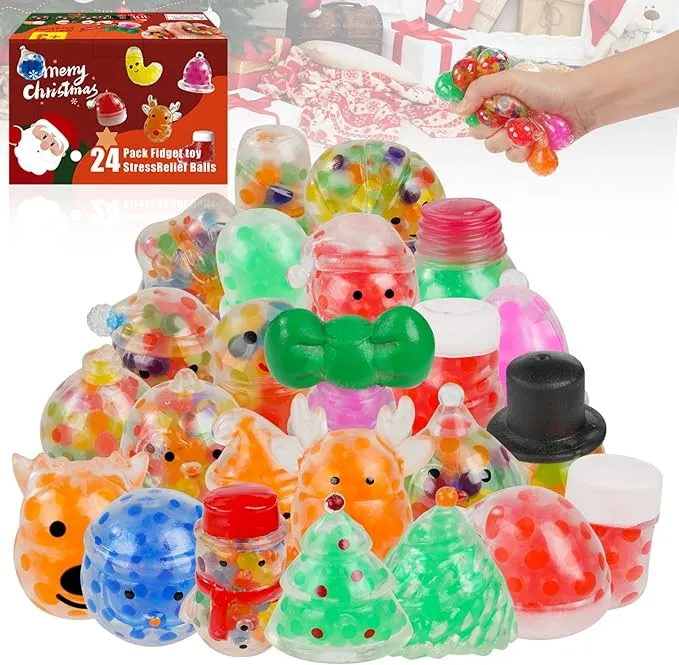 24pcs Christmas Balls , Christmas Squishy Toy for Adults , Relieve Work Anxie...