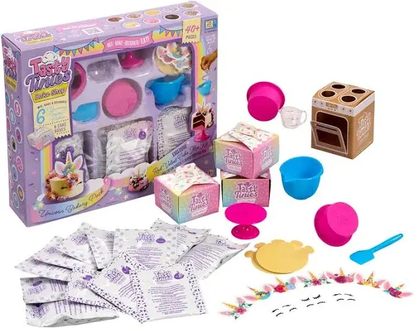 Tasty Tinies Unicorn Bakery Pack- Magical Miniature Baking Kit for Kids Ages 6 and up